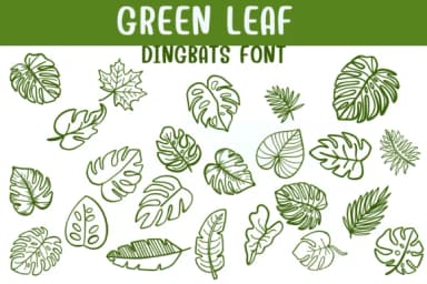 Green Leaf by Sontaya — Dingbats Font — thumbnail 1