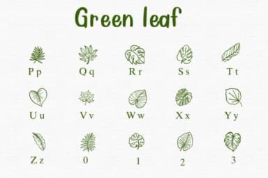 Green Leaf by Sontaya — Dingbats Font — thumbnail 3