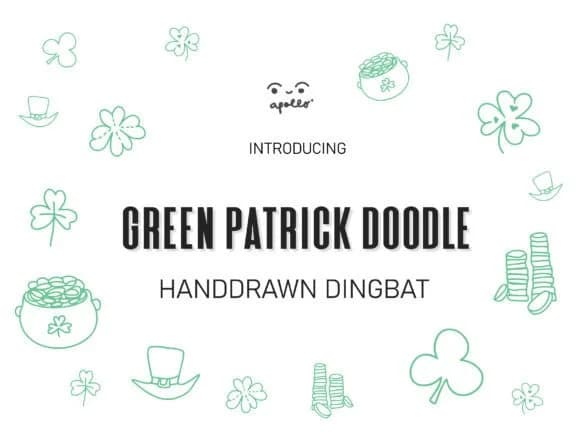 Green Patrick Doodle by Apollo no.64 — Dingbats Font
