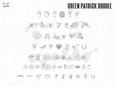 Green Patrick Doodle by Apollo no.64 — Dingbats Font — thumbnail 3