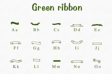 Green Ribbon by Nongyao — Dingbats Font — thumbnail 2