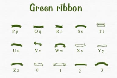 Green Ribbon by Nongyao — Dingbats Font — thumbnail 3
