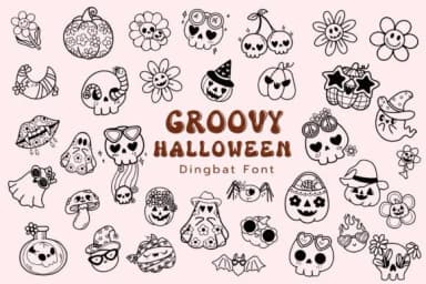 Groovy Halloween by Pui Art — Dingbats Font — thumbnail 1