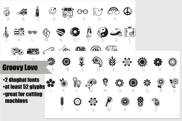 Groovy Love by Illustration Ink — Dingbats Font