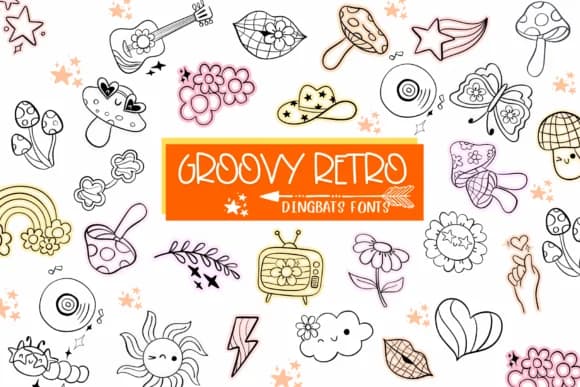 Groovy Retro by Sirinart — Dingbats Font