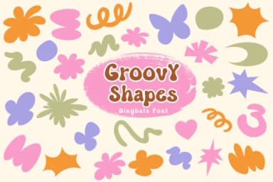 Groovy Shapes by Pui Art — Dingbats Font — thumbnail 1