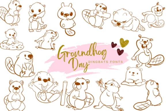 Groundhog Day by Suphitchaya — Dingbats Font