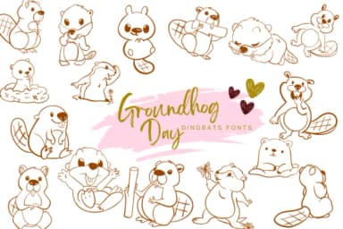 Groundhog Day by Suphitchaya — Dingbats Font — thumbnail 1