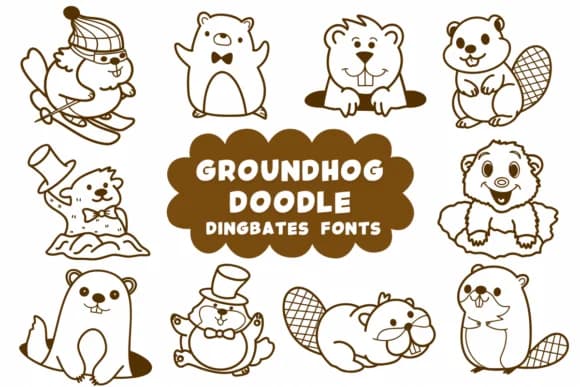 Groundhog Doodle by Natchuta — Dingbats Font