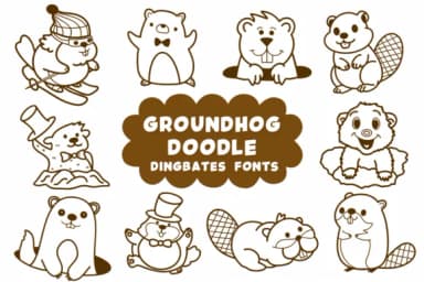Groundhog Doodle by Natchuta — Dingbats Font — thumbnail 1