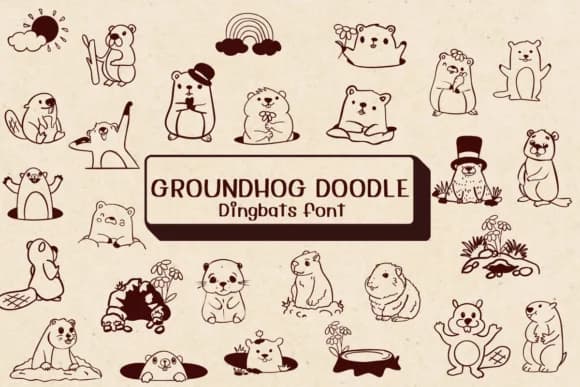 Groundhog Doodle by Ketsarin — Dingbats Font
