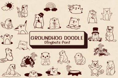 Groundhog Doodle by Ketsarin — Dingbats Font — thumbnail 1