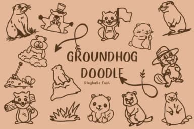 Groundhog Doodle by CHANOK — Dingbats Font — thumbnail 1