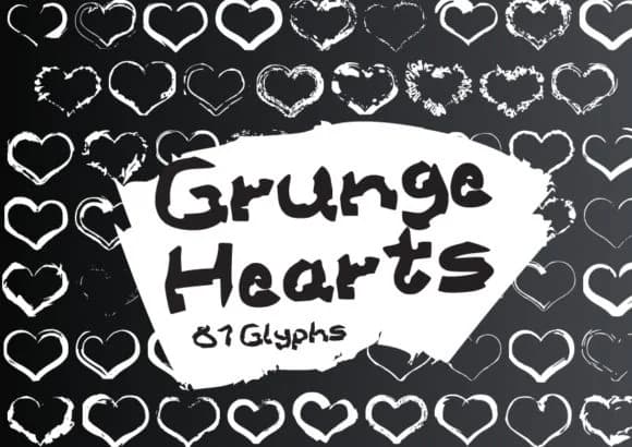 Grunge Hearts by GraphicsBam Fonts — Dingbats Font