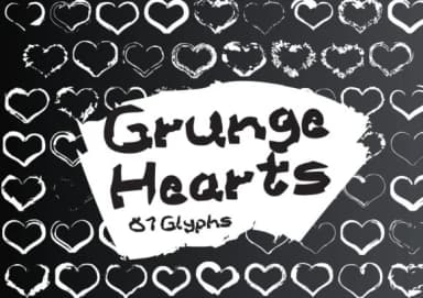 Grunge Hearts by GraphicsBam Fonts — Dingbats Font — thumbnail 1