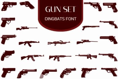 Gun Set by Heartcraft Atelier — Dingbats Font — thumbnail 1