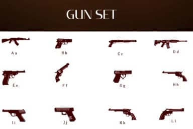 Gun Set by Heartcraft Atelier — Dingbats Font — thumbnail 2