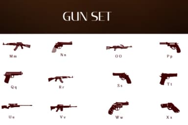 Gun Set by Heartcraft Atelier — Dingbats Font — thumbnail 3
