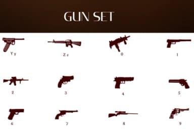 Gun Set by Heartcraft Atelier — Dingbats Font — thumbnail 4
