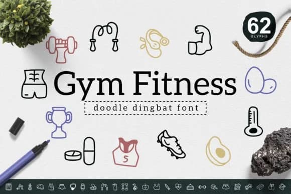 Gym Fitness by YandiDesigns — Dingbats Font