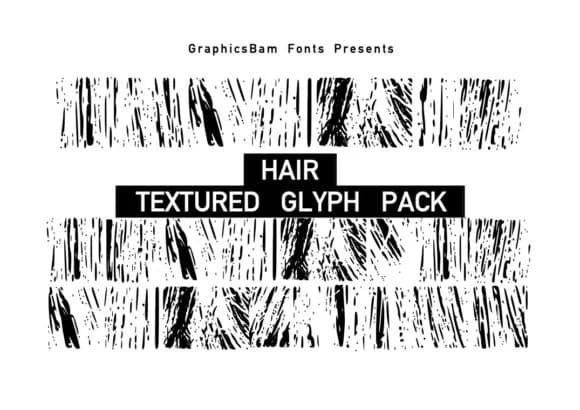 Hair Textured Glyphs by GraphicsBam Fonts — Dingbats Font