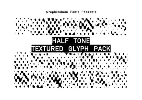 Halftone Textured Glyphs by GraphicsBam Fonts — Dingbats Font