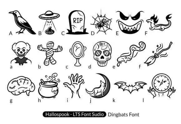Hallospook by LUXURY T-SHIRT STORE — Dingbats Font