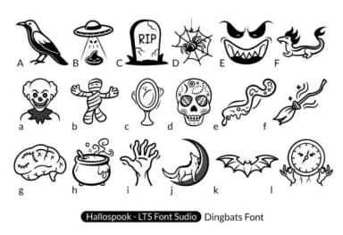 Hallospook by LUXURY T-SHIRT STORE — Dingbats Font — thumbnail 1