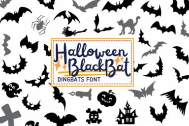 Halloween Black Bat by PraewDesigns — Dingbats Font — thumbnail 1