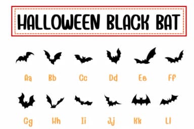 Halloween Black Bat by PraewDesigns — Dingbats Font — thumbnail 2
