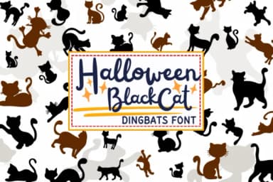 Halloween Black Cat by PraewDesigns — Dingbats Font — thumbnail 1
