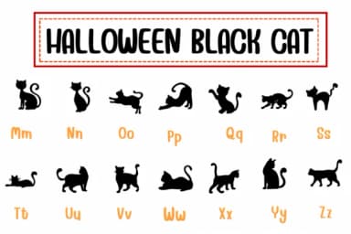 Halloween Black Cat by PraewDesigns — Dingbats Font — thumbnail 3