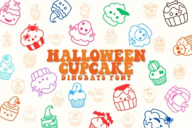 Halloween Cupcake by Chonada — Dingbats Font — thumbnail 1