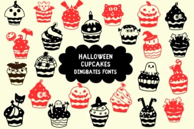 Halloween Cupcakes by Natchuta — Dingbats Font — thumbnail 1