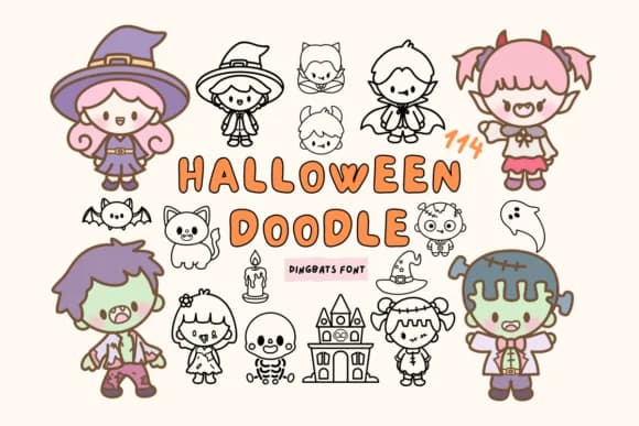 Halloween Doodle by Babymimiart — Dingbats Font