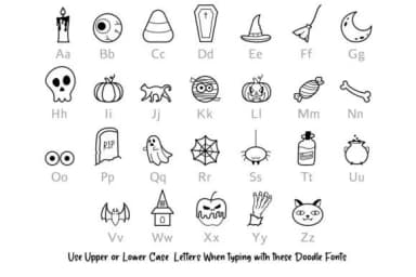Halloween Doodle by digitalplannerland — Dingbats Font — thumbnail 2