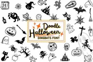 Halloween Doodle by PraewDesigns — Dingbats Font — thumbnail 1