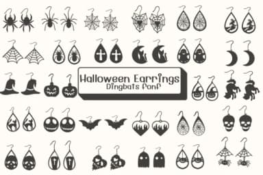 Halloween Earrings by Ketsarin — Dingbats Font — thumbnail 1