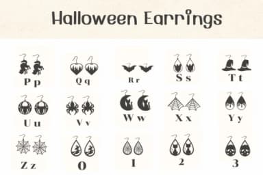 Halloween Earrings by Ketsarin — Dingbats Font — thumbnail 3