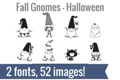 Halloween/ Fall Gnomes by Illustration Ink — Dingbats Font — thumbnail 1