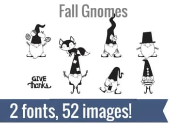 Halloween/ Fall Gnomes by Illustration Ink — Dingbats Font — thumbnail 2