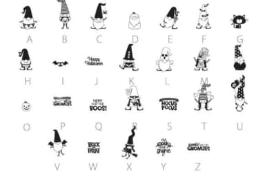 Halloween/ Fall Gnomes by Illustration Ink — Dingbats Font — thumbnail 3