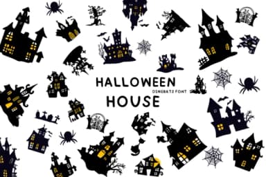 Halloween House by Bee Piyanuch — Dingbats Font — thumbnail 1