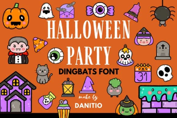 Halloween Party by danita.kukkai — Dingbats Font