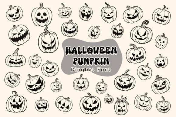Halloween Pumpkin Doodle by Pui Art — Dingbats Font