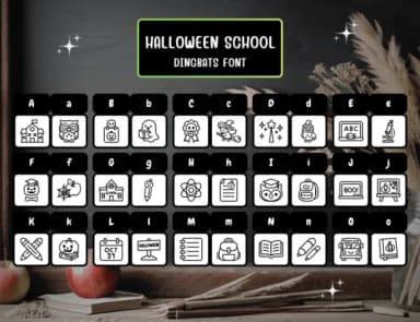 Halloween School by Distiny4919 — Dingbats Font — thumbnail 2