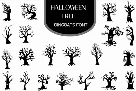 Halloween Tree by Heartcraft Atelier — Dingbats Font