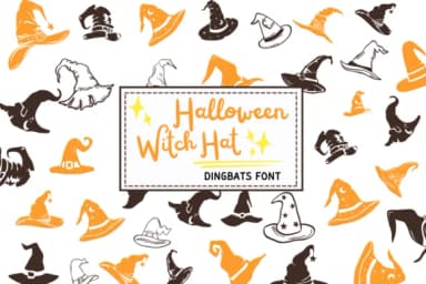Halloween Witch Hat by PraewDesigns — Dingbats Font — thumbnail 1