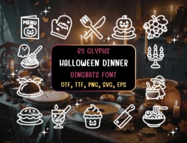 Halloweendinner Regular by Distiny4919 — Dingbats Font — thumbnail 1