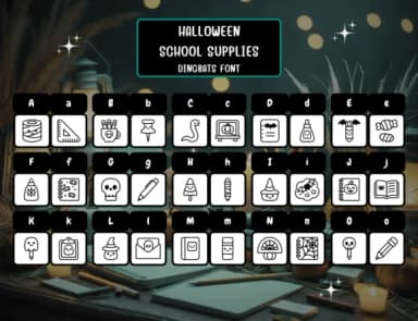 Halloweenschoolsupplies Regular by Distiny4919 — Dingbats Font — thumbnail 2